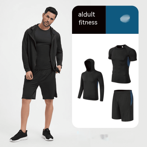 Fitness Suit Men's Morning Running Night Running Sports Quick-drying Five-piece Tights Foot Basketball Training Wear Wholesale Fitness Suit Men's Morning Running Night Running Sports Quick-drying Five-piece Tights Foot Basketball Training Wear Wholesale