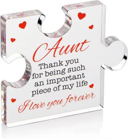 Transparent Mother's Day Acrylic Artware Desktop Decoration (Option: Aunt)