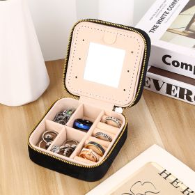 Flannel Jewelry Box Internet Celebrity Minimalist (Option: Black-Jewelry box)