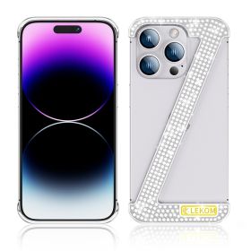 15Promax Phone Case Metal 14 Drop Protective Case Diamond (Option: Silver-IPhone15)