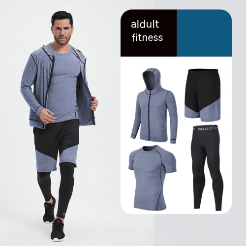 Fitness Suit Men's Morning Running Night Running Sports Quick-drying Five-piece Tights Foot Basketball Training Wear Wholesale Fitness Suit Men's Morning Running Night Running Sports Quick-drying Five-piece Tights Foot Basketball Training Wear Wholesale
